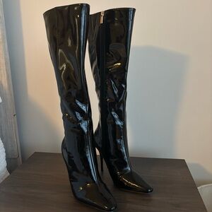 Jessica Simpson Women’s Patent Leather Knee High Stiletto Boots